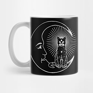 Cat And Crescent Moon Wiccan Witch Pagan Goth Mystical Zip Mug